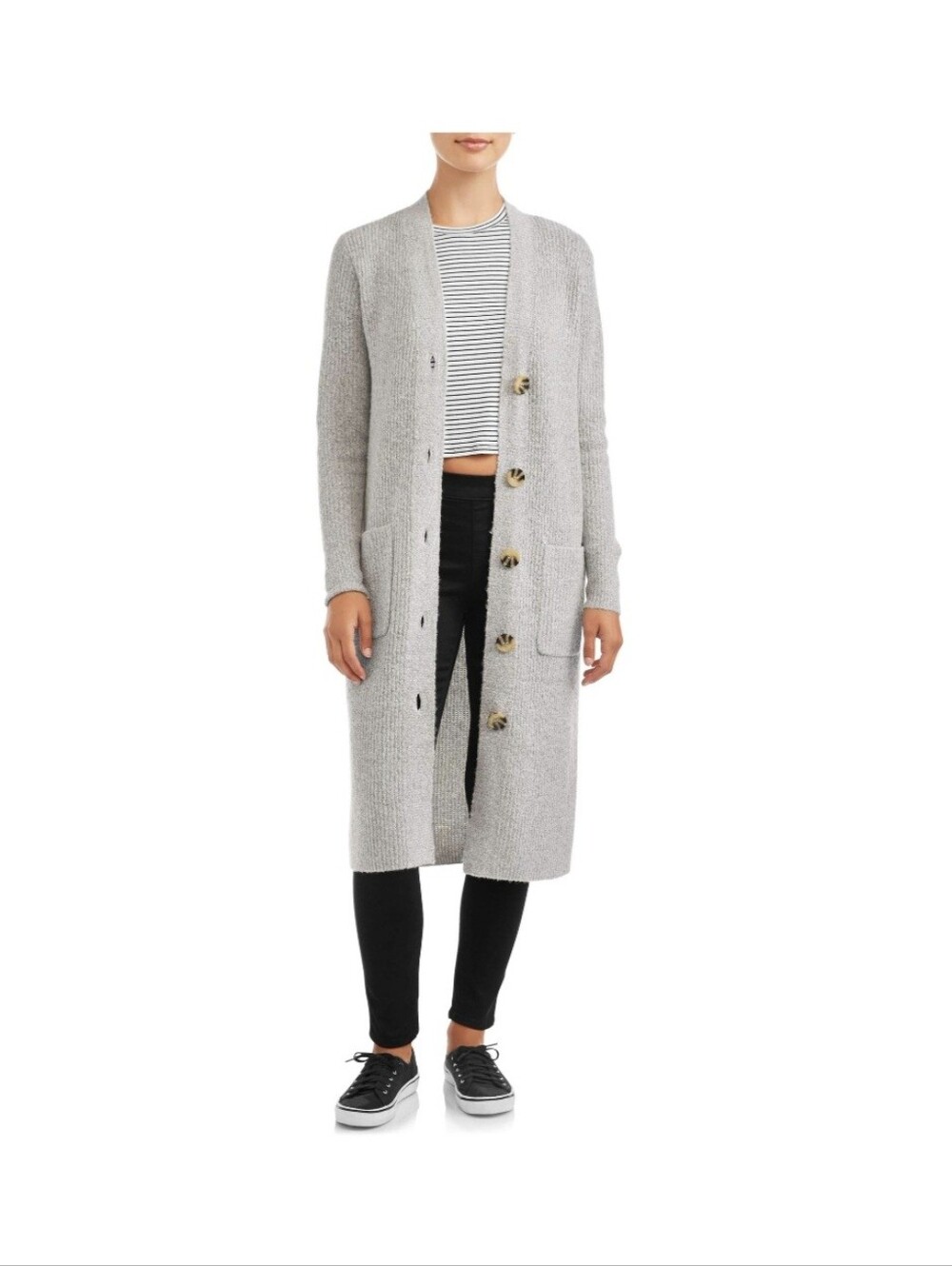 Women's Jrs No Boundaries Button Up Long Cardigan Sweater Size XL (15-17)